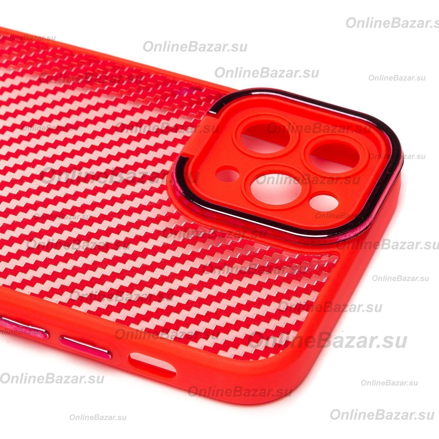 Чехол для Apple iPhone 11 Pro пластиковый вставка под карбон <красный> ― Spb.OnlineBazar.su