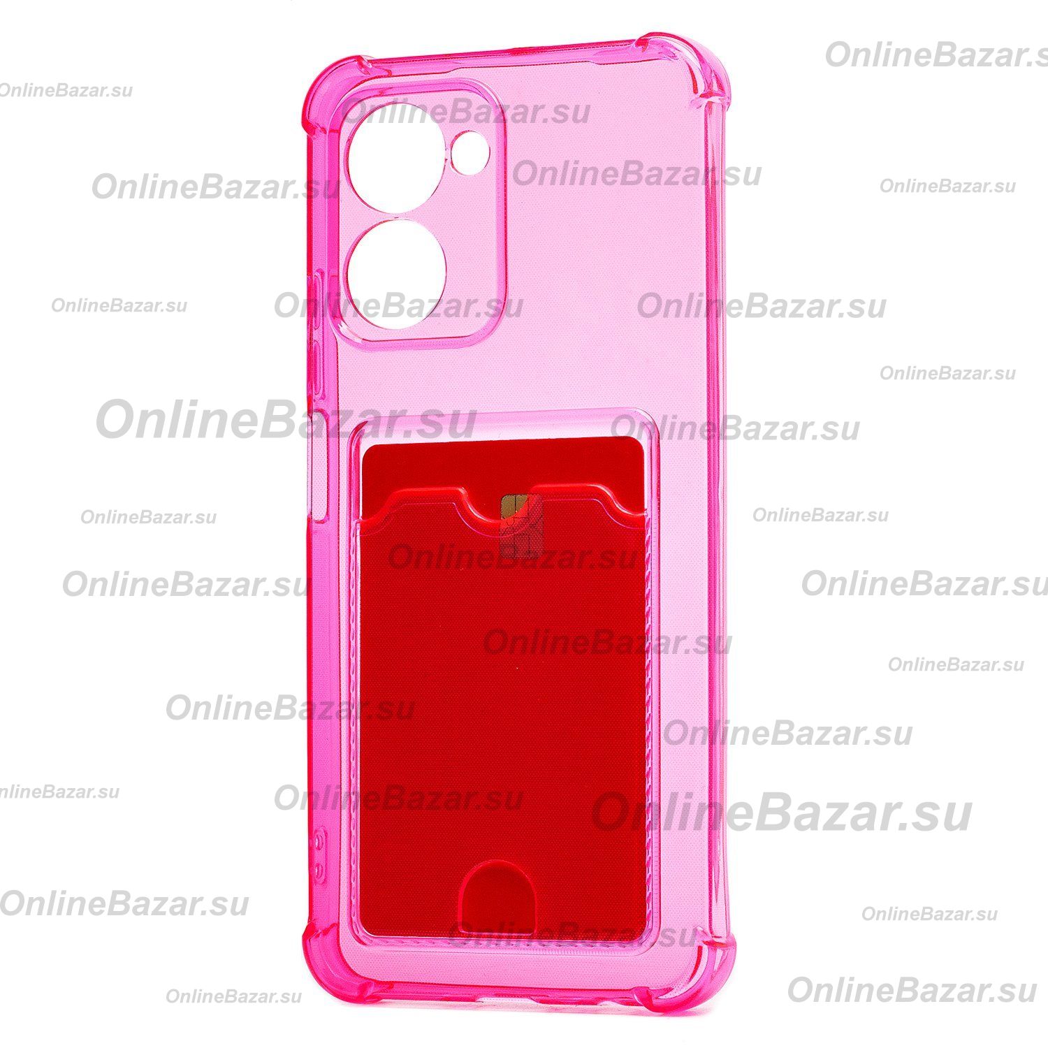 Чехол для Realme C33 силиконовый с картхолдером №2 <розовый> ― Spb.OnlineBazar.su