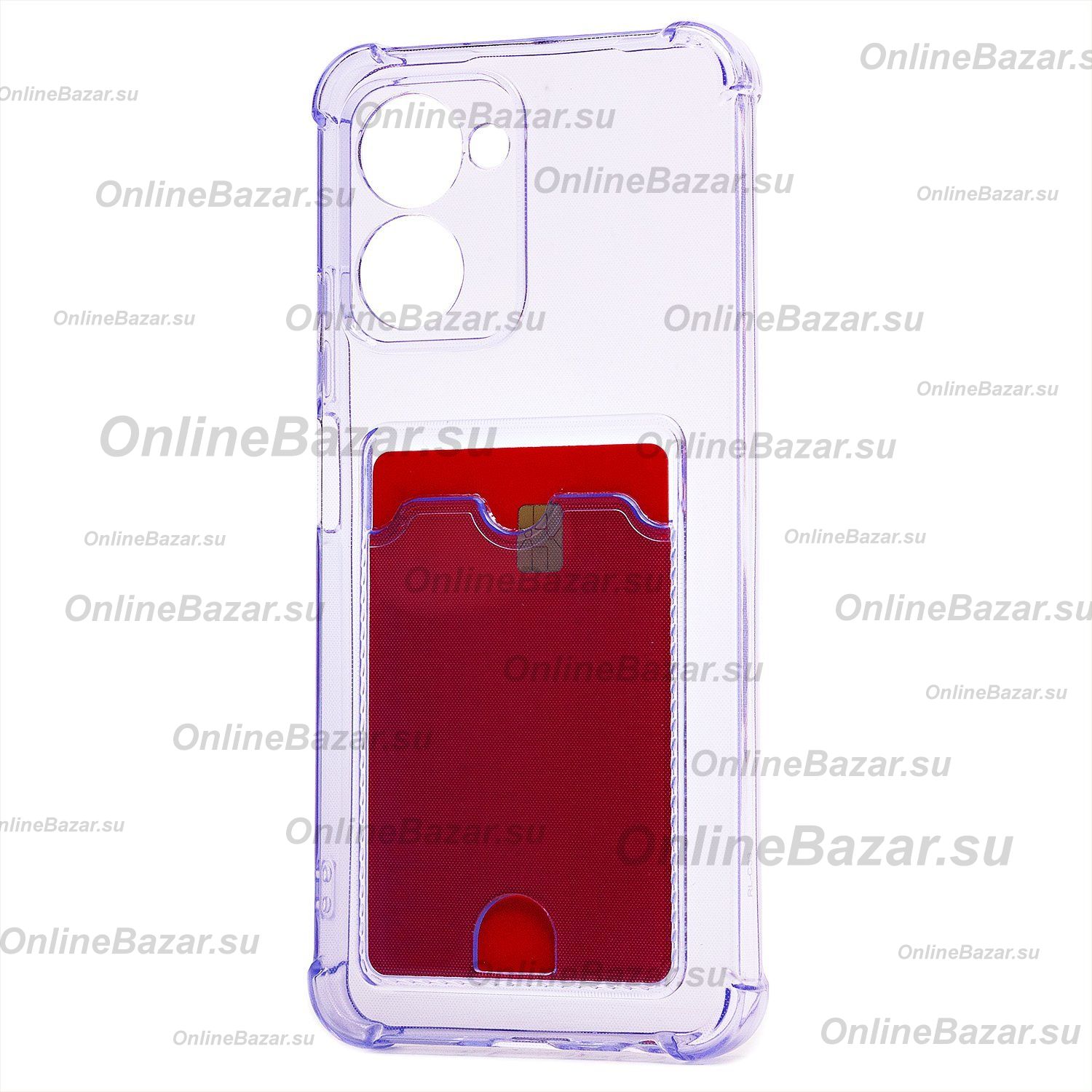 Чехол для Realme C33 силиконовый с картхолдером №2 <фиолетовый> ― Spb.OnlineBazar.su