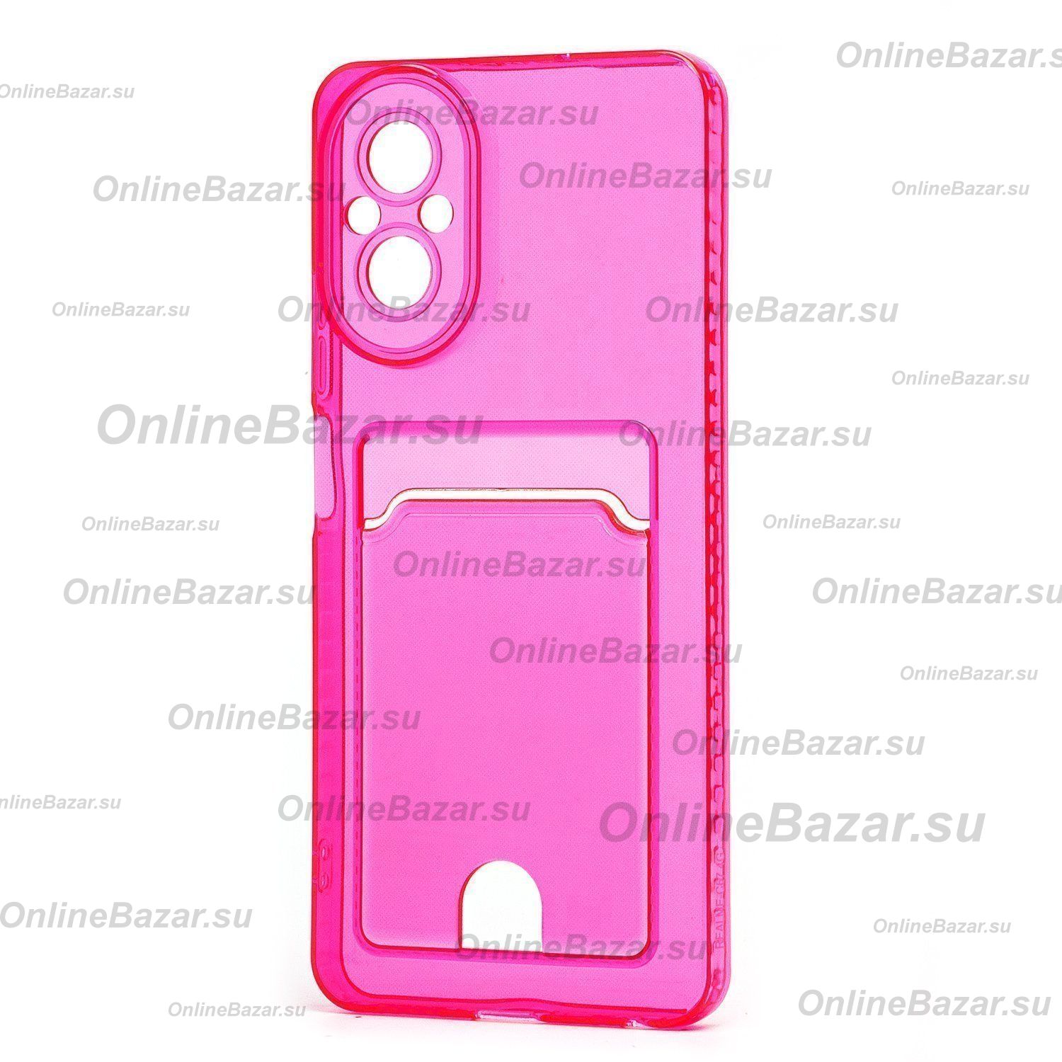 Чехол для Realme RMX3890 силиконовый с картхолдером №2 <розовый> ― Spb.OnlineBazar.su