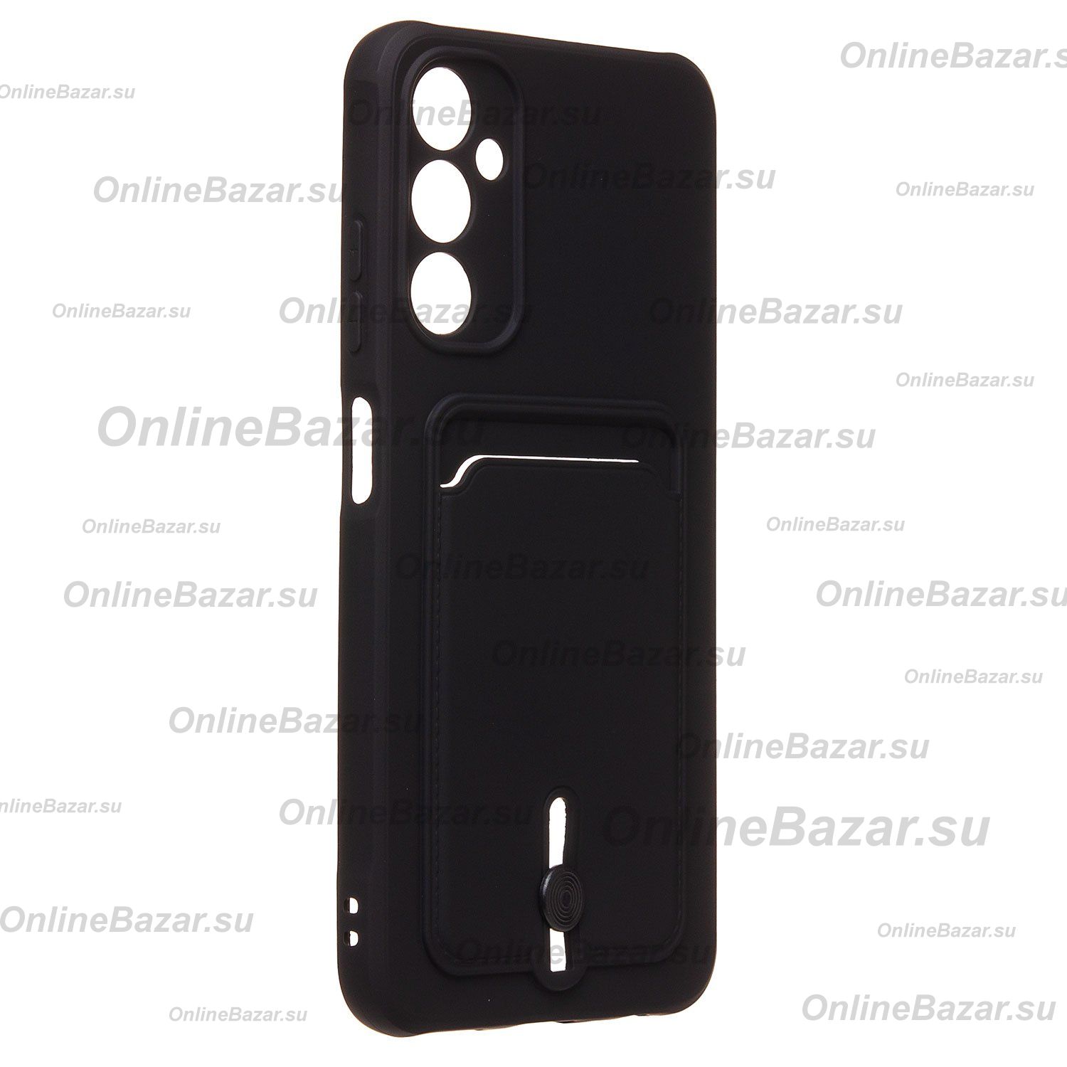 Чехол для Samsung SM-A057F (Galaxy A05s) силиконовый с картхолдером №4 <черный> ― Spb.OnlineBazar.su