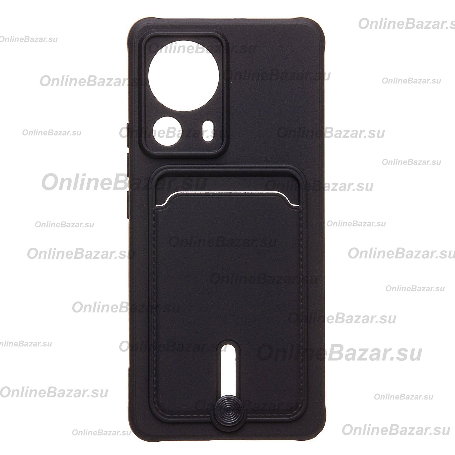 Чехол для Xiaomi 13 Lite силиконовый с картхолдером №4 <черный> ― Spb.OnlineBazar.su