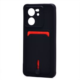 Чехол для Xiaomi 13T силиконовый с картхолдером №4 <черный>