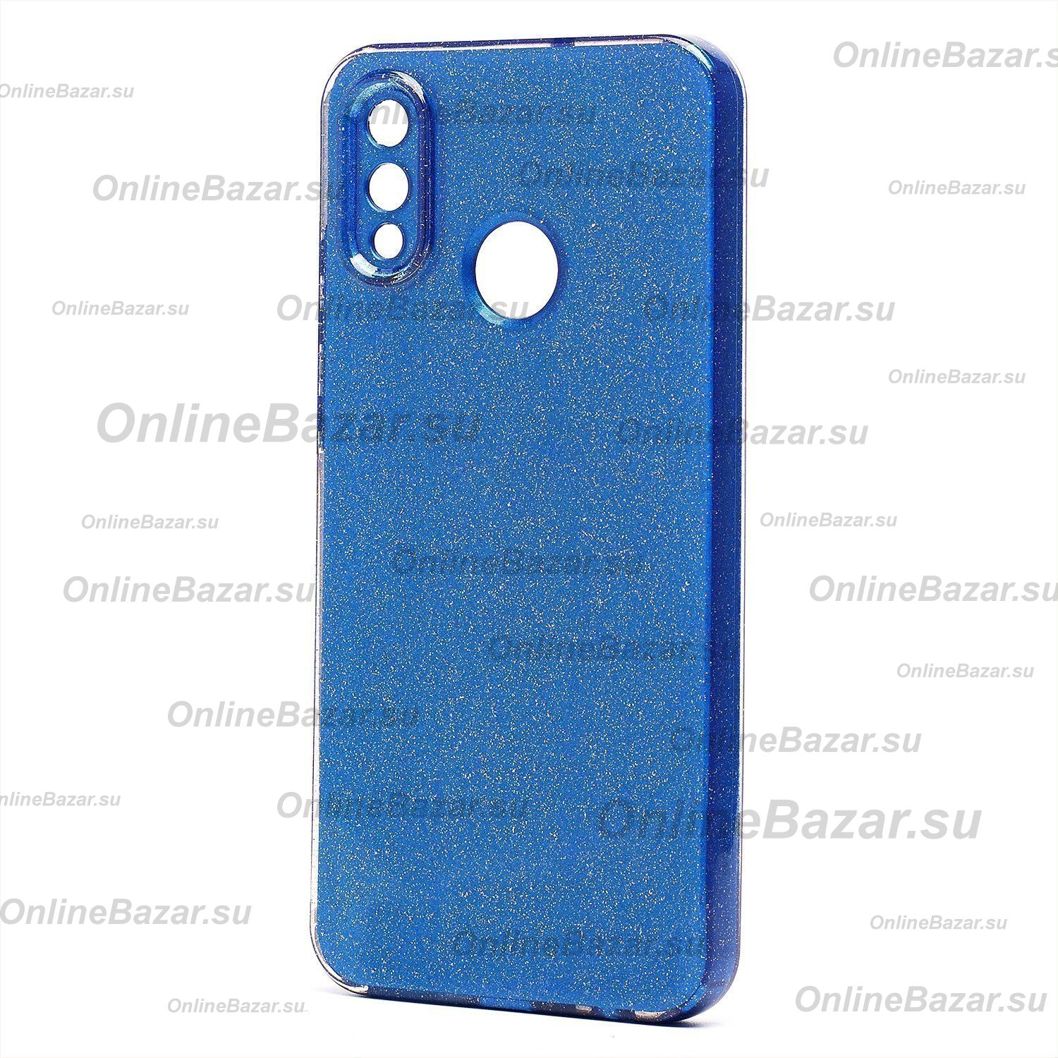Чехол для Huawei Honor 10 Lite силиконовый с блестками №3 <синий> ― Spb.OnlineBazar.su