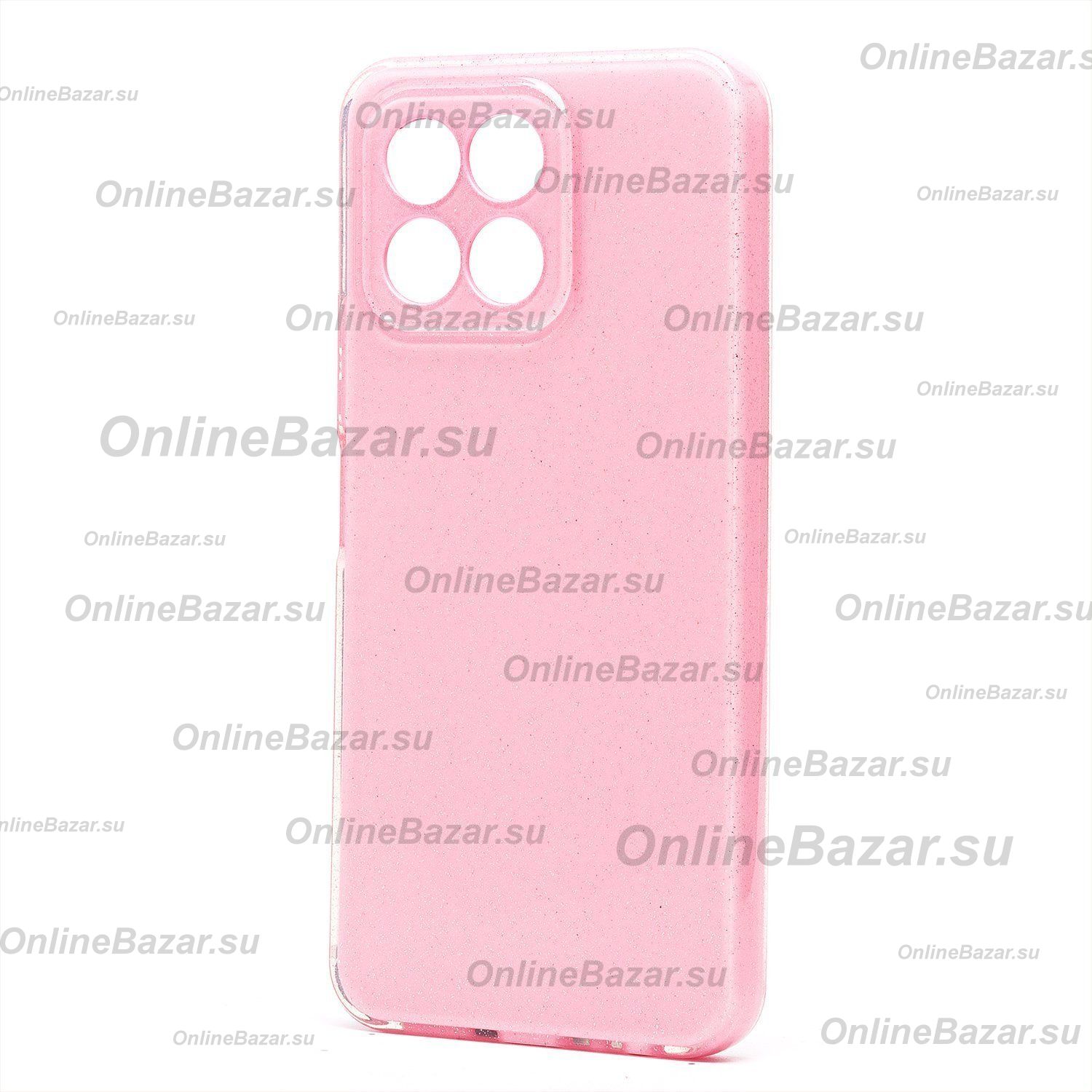 Чехол для Honor X6 (VNE-LX1) силиконовый с блестками №3 <светло-розовый> ― Spb.OnlineBazar.su