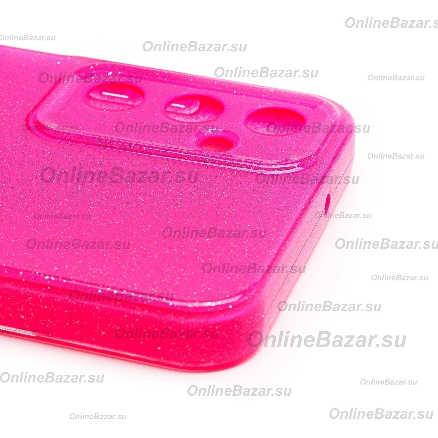 Чехол для Samsung SM-A057F (Galaxy A05s) силиконовый с блестками №3 <розовый> ― Spb.OnlineBazar.su