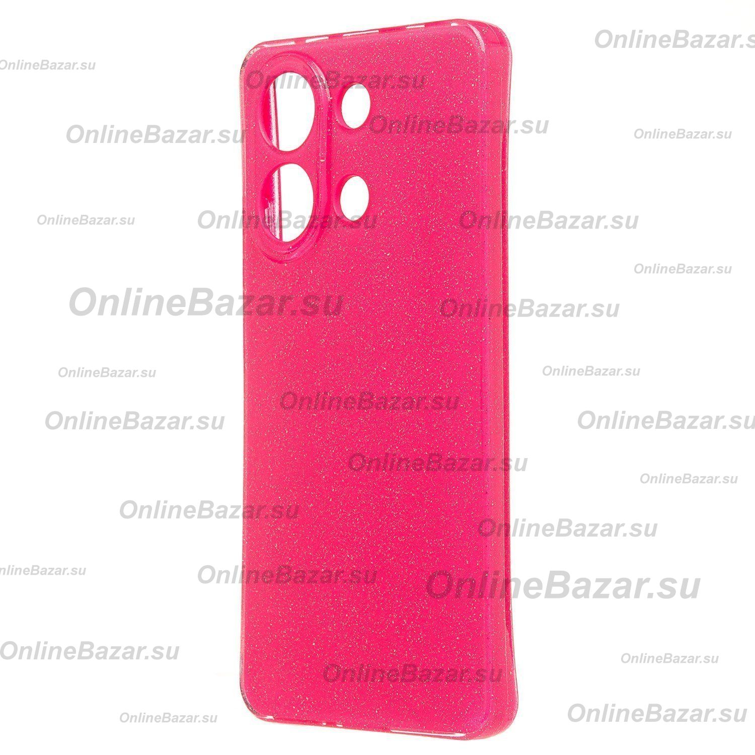 Чехол для Xiaomi Redmi Note 13 силиконовый с блестками №3 <розовый> ― Spb.OnlineBazar.su