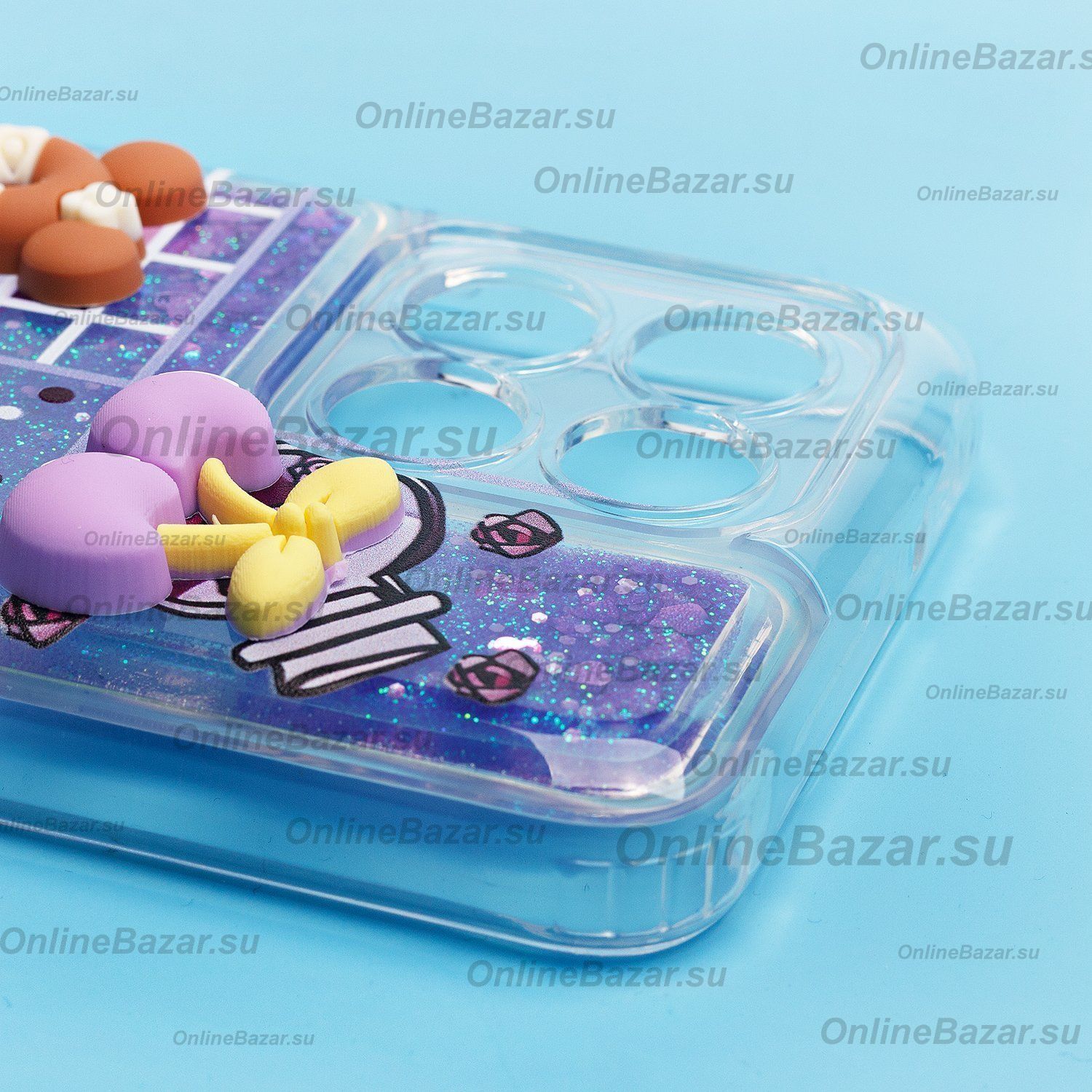 Чехол для Honor X8 5G (VME-N41) силиконовый 3D игрушки <фиолетовый> ― Spb.OnlineBazar.su