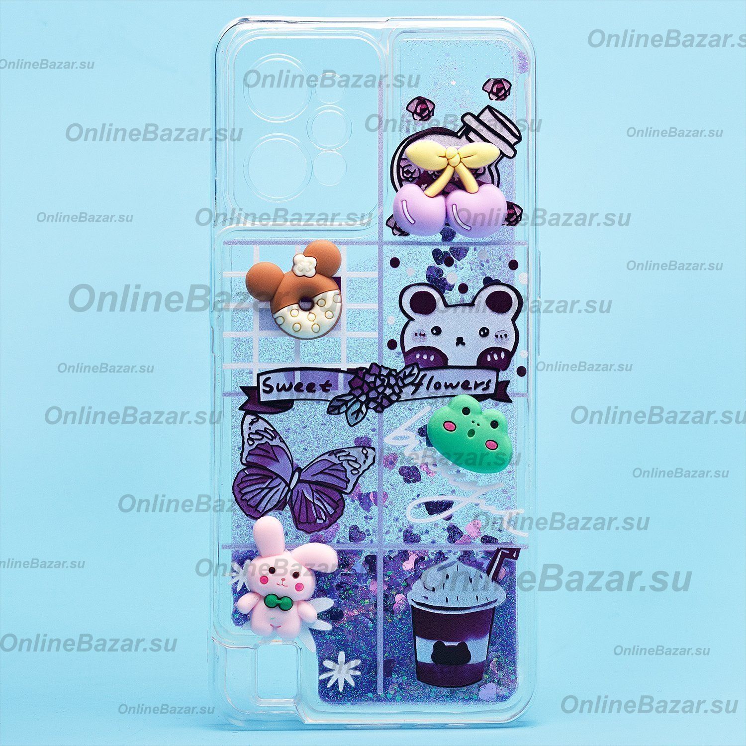Чехол для Realme C31 силиконовый 3D игрушки <фиолетовый> ― Spb.OnlineBazar.su