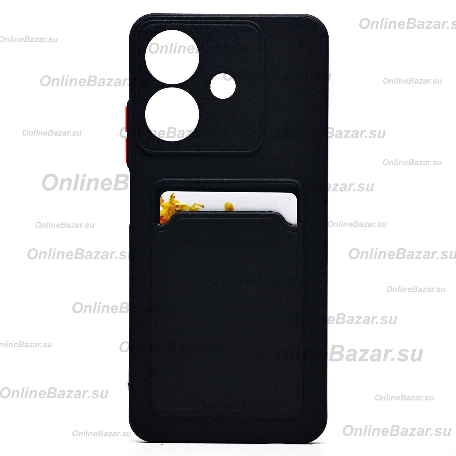 Чехол для Realme C61 силиконовый с картхолдером №9 <черный> ― Spb.OnlineBazar.su