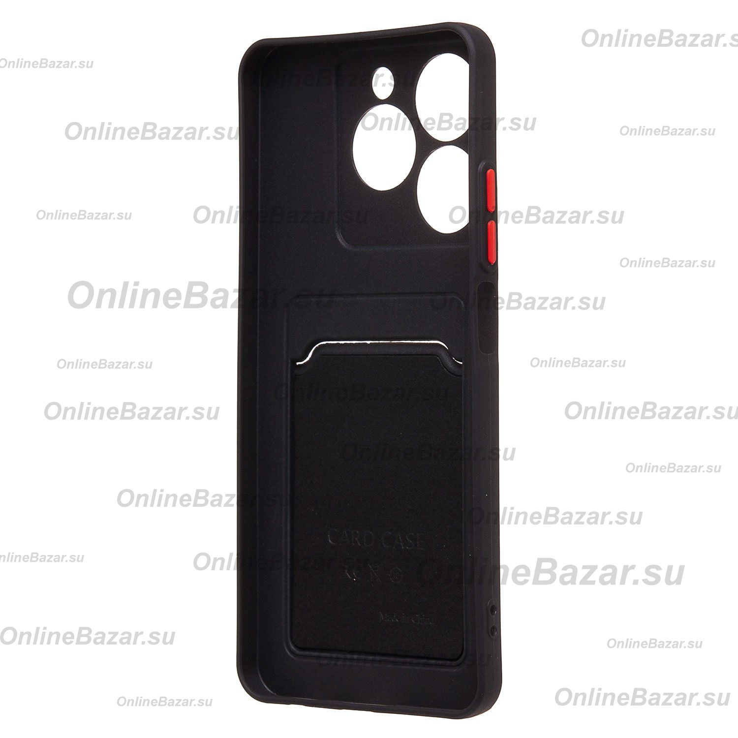 Чехол для Realme C63 силиконовый с картхолдером №9 <черный> ― Spb.OnlineBazar.su