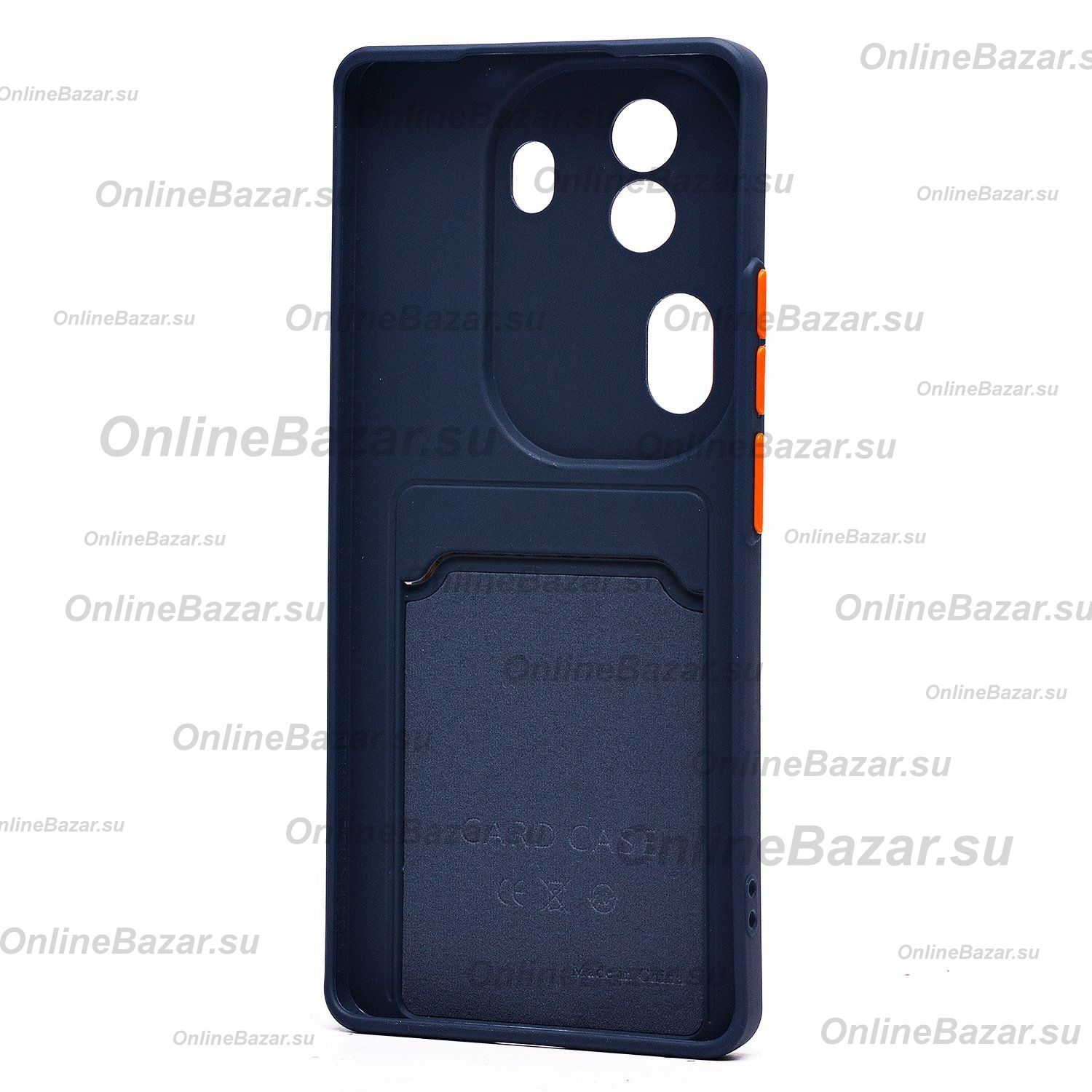 Чехол для Oppo Reno 11 Pro силиконовый с картхолдером №9 <темно-синий> ― Spb.OnlineBazar.su