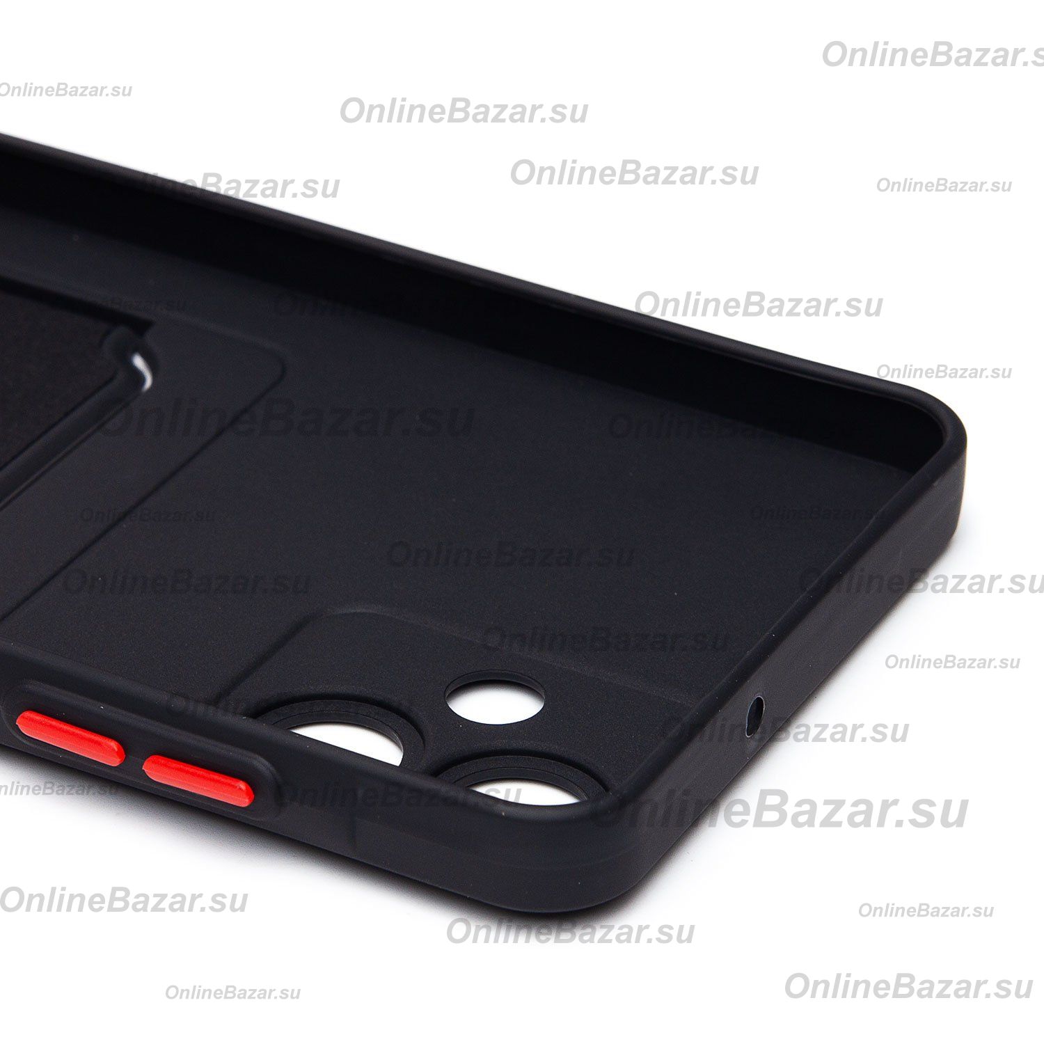 Чехол для Samsung SM-A065F (Galaxy A06) силиконовый с картхолдером №9 <черный> ― Spb.OnlineBazar.su