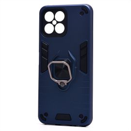 Чехол для Honor X8 (TFY-LX1) силиконовый противоударный с кольцом <синий>