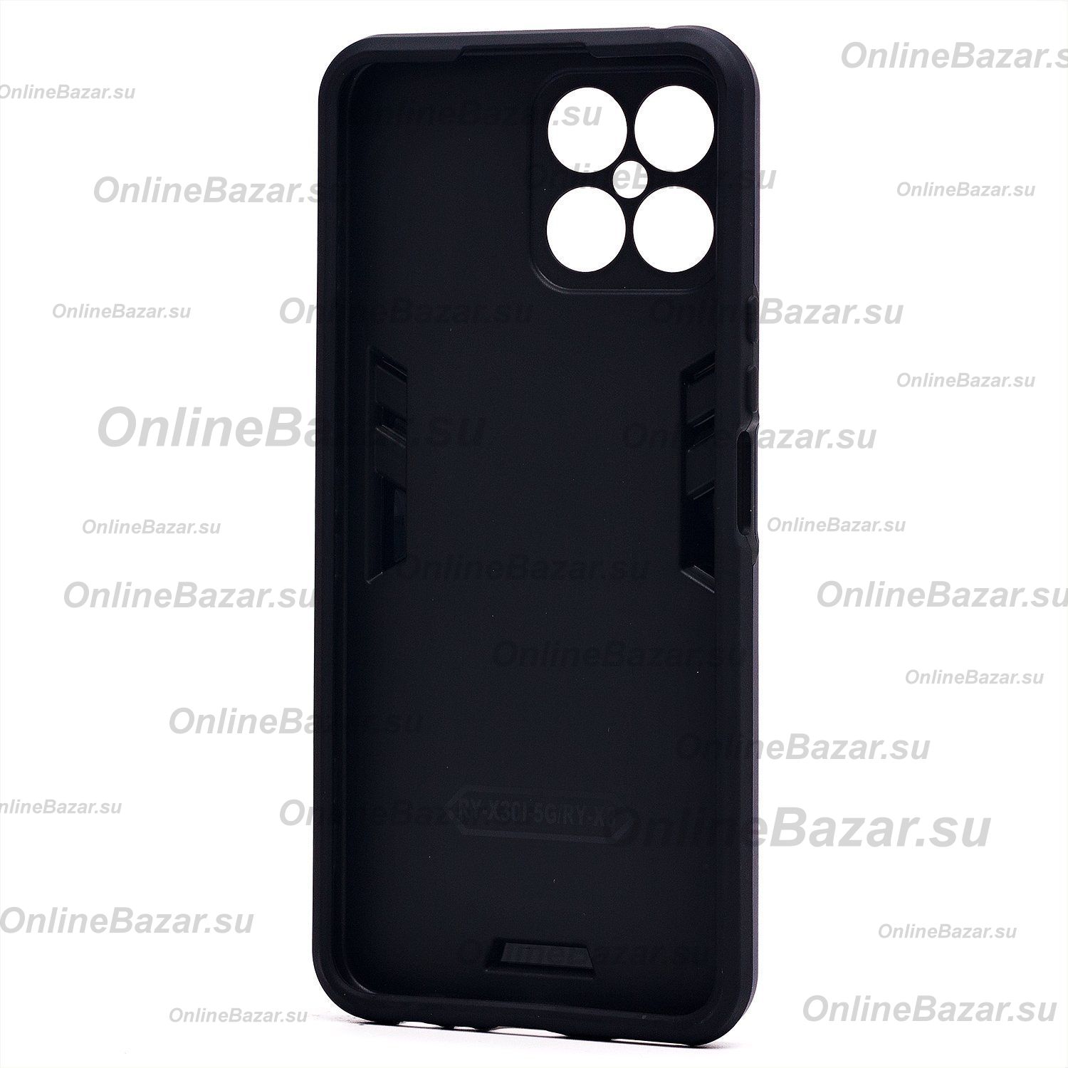 Чехол для Honor X8 (TFY-LX1) силиконовый противоударный с кольцом <синий> ― Spb.OnlineBazar.su