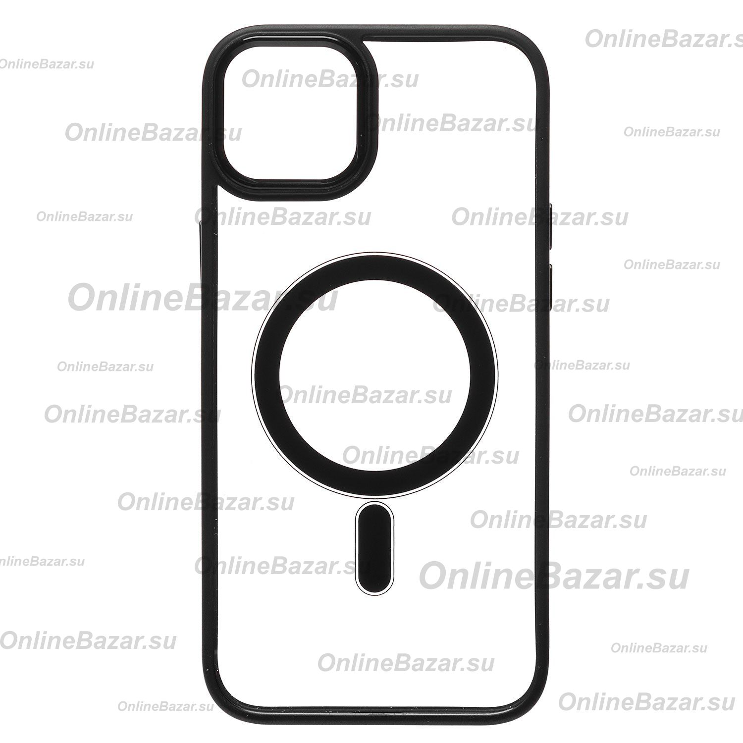 Чехол для Apple iPhone 14 Plus пластиковый MagSafe <черный> ― Spb.OnlineBazar.su