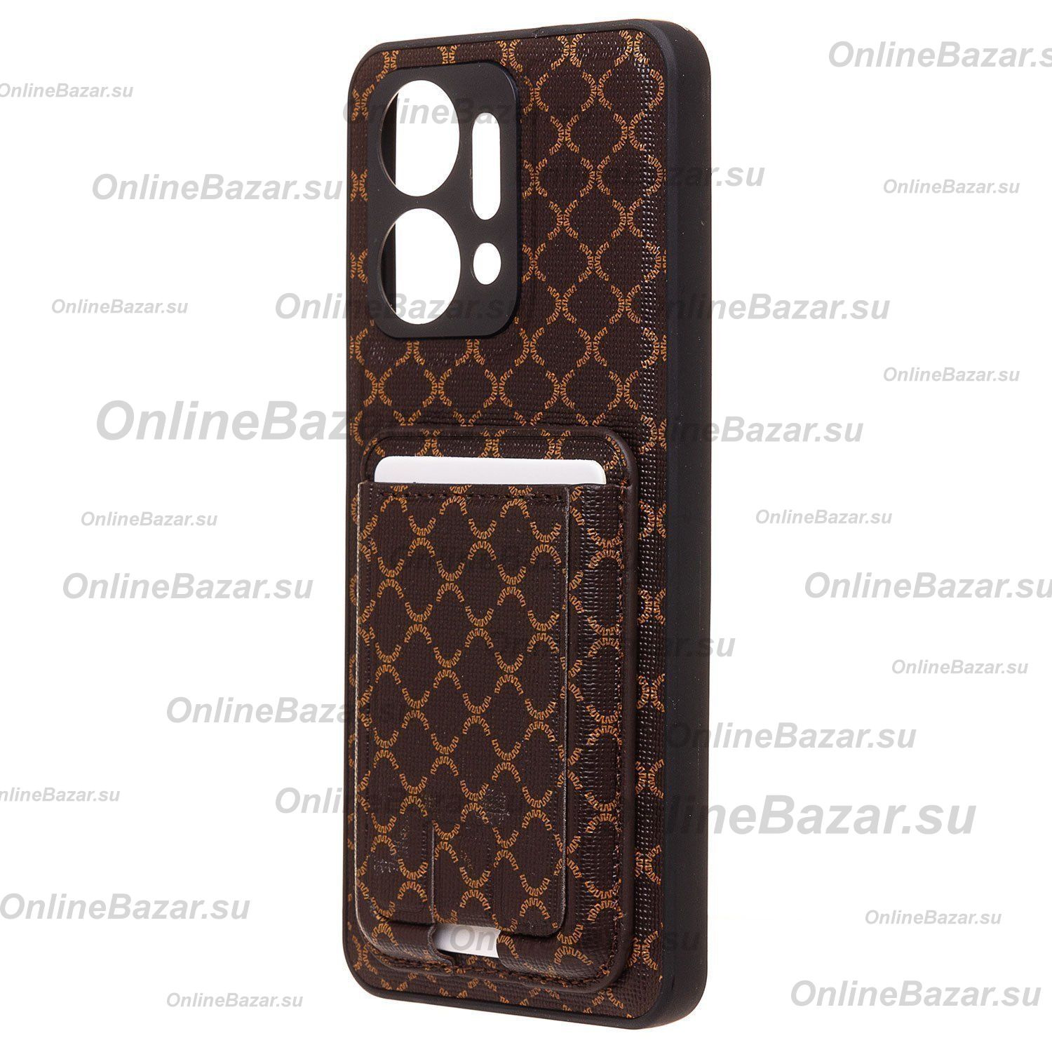Чехол для Honor X7a (RKY-LX1) силиконовый с картхолдером №8 <коричневый> ― Spb.OnlineBazar.su