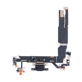 Шлейф для Apple iPhone 17 на системный разъем и микрофон <черный> (оригинал)