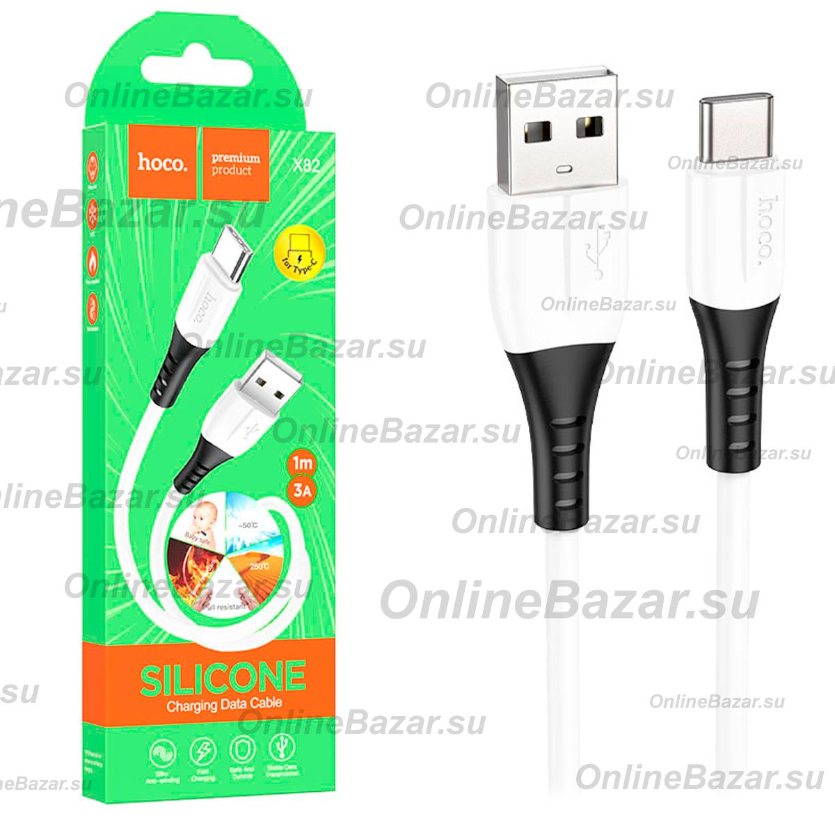 Кабель USB Type-C Hoco X82 <белый> ― Spb.OnlineBazar.su