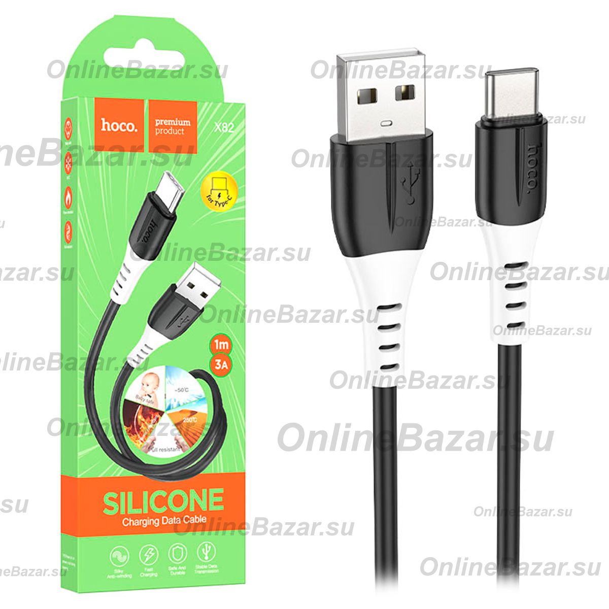 Кабель USB Type-C Hoco X82 <черный> ― Spb.OnlineBazar.su