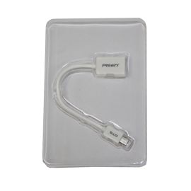 Кабель OTG (USB Host - microUSB) Pisen (15 см) <белый>