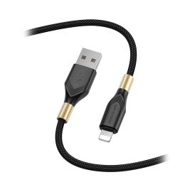 Кабель USB Apple iPhone Lightning Borofone BX92 (2.4A/оплетка ткань) <черный>