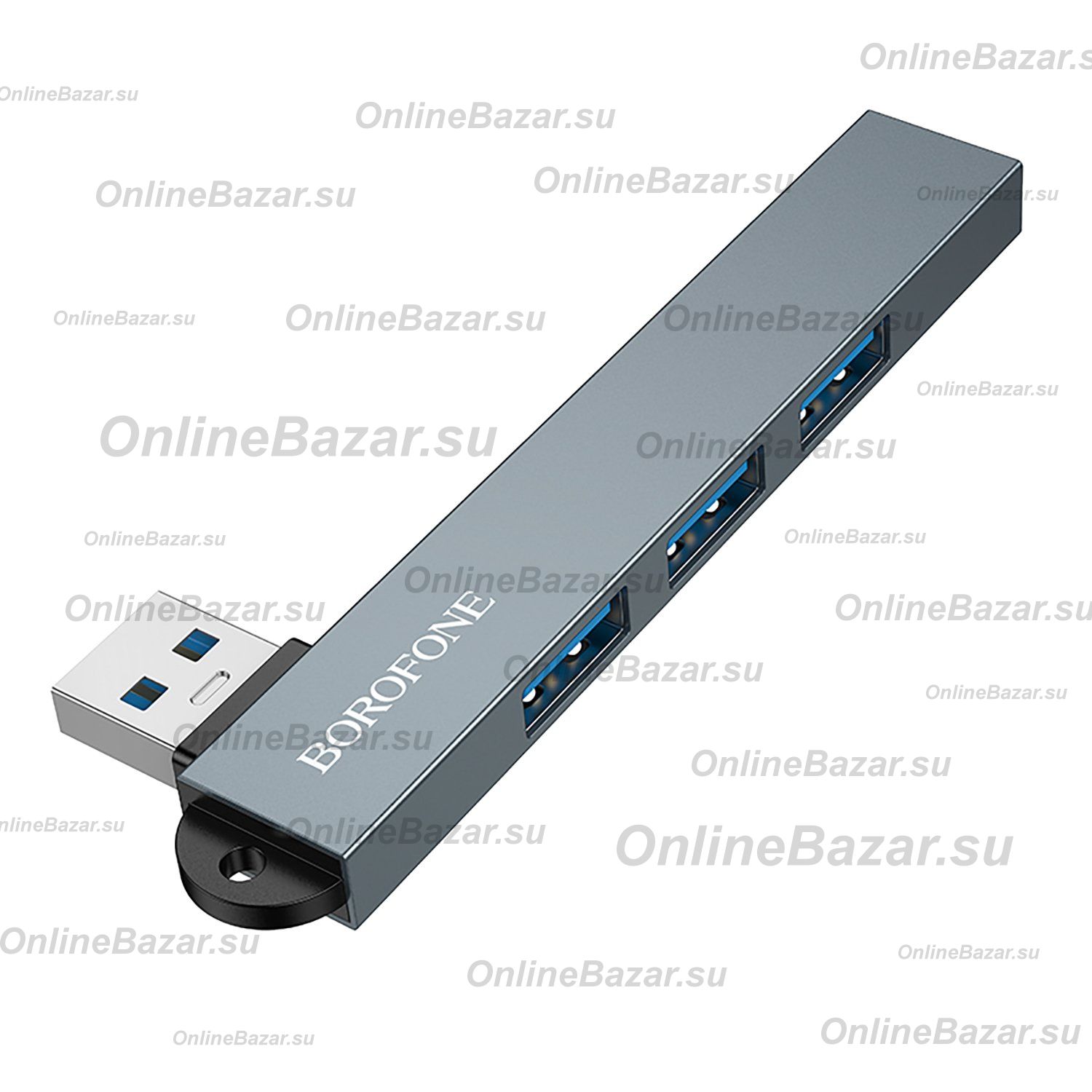 USB HUB Borofone FH1 (3 USB 2.0+1 USB 3.0) <серый> ― Spb.OnlineBazar.su