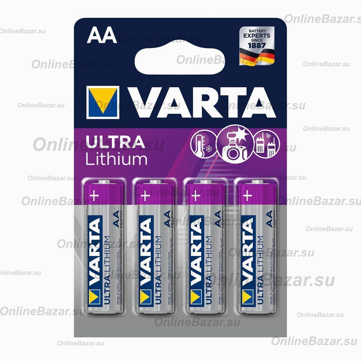 Аккумулятор AA Varta ULTRA Lithium FR6 (упаковка 4 шт.) ― Spb.OnlineBazar.su