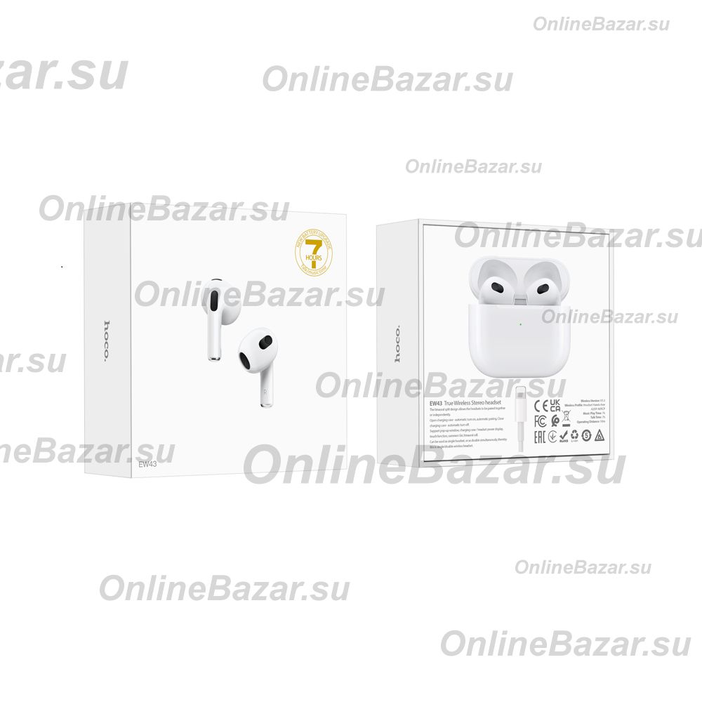 Беспроводные bluetooth наушники Hoco EW43 <белый> ― Spb.OnlineBazar.su