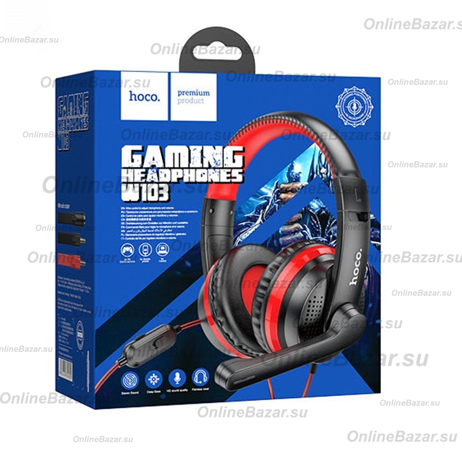 Компьютерная гарнитура Hoco W103 Magic <черно-красный> ― Spb.OnlineBazar.su