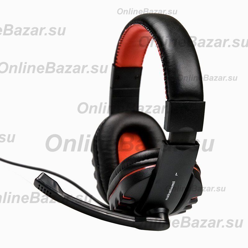 Компьютерная гарнитура Nakatomi HS-T50MV <черно-красный> ― Spb.OnlineBazar.su
