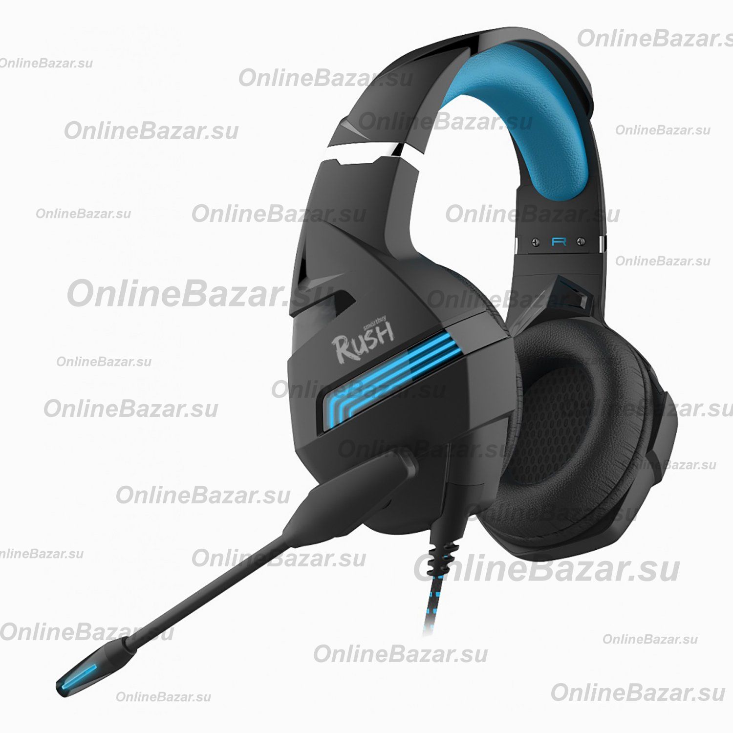 Компьютерная гарнитура Smart Buy SBHG-9000 RUSHDESTROYER <черно-голубой> ― Spb.OnlineBazar.su