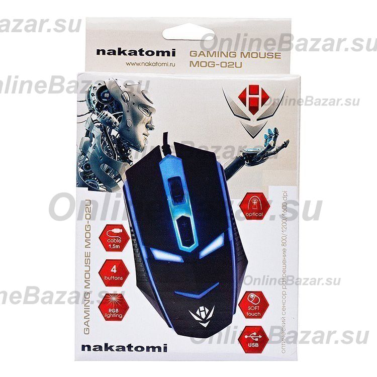 Мышь оптическая Nakatomi Gaming mouse MOG-02U (игровая) <черный> ― Spb.OnlineBazar.su