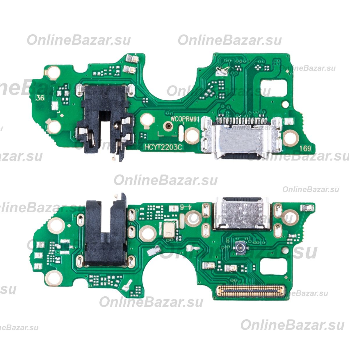 Плата нижняя для Oppo A96 на системный разъем, разъем гарнитуры и микрофон ― Spb.OnlineBazar.su