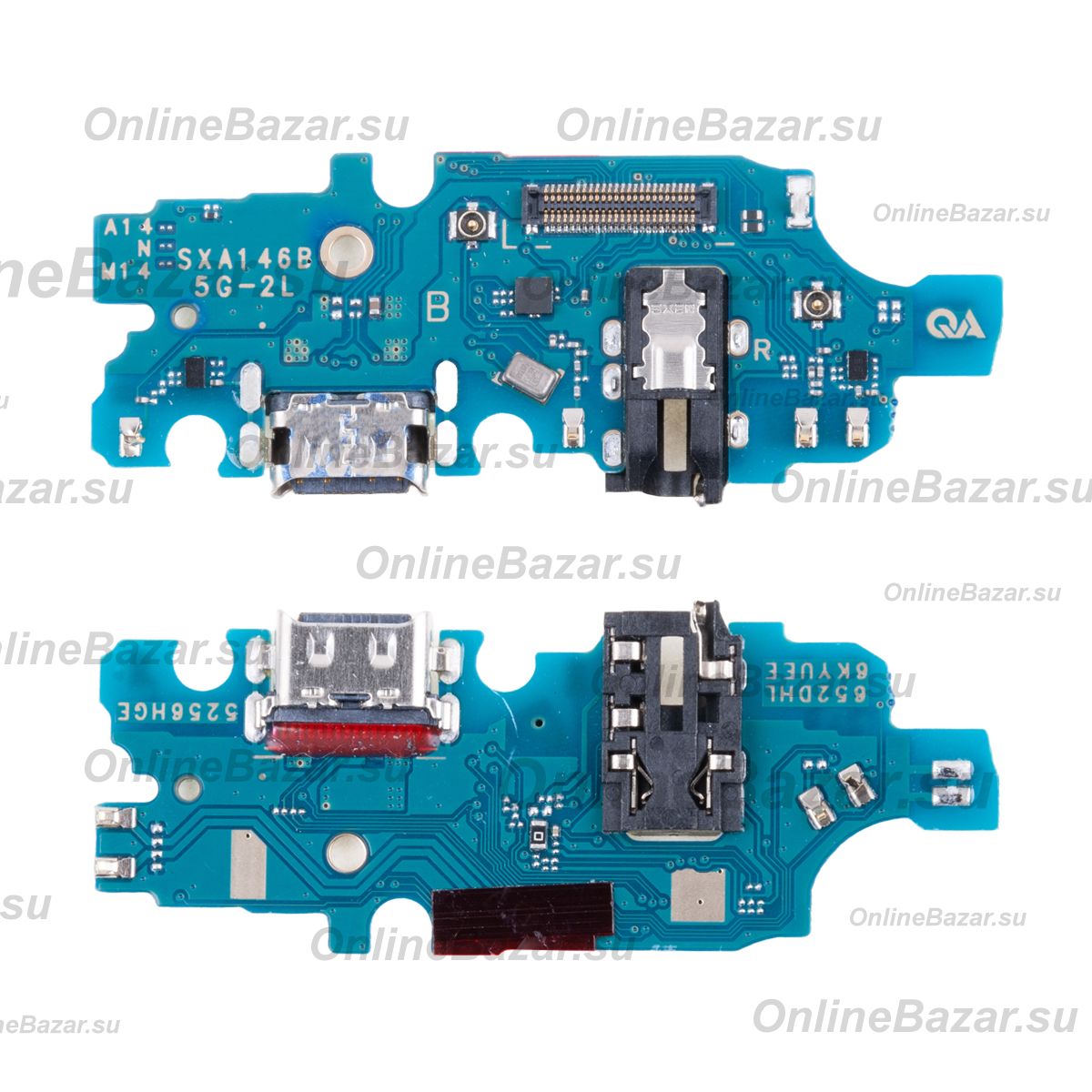 Плата нижняя для Samsung SM-A146B (Galaxy A14 5G) на системный разъем, разъем гарнитуры и микрофон ― Spb.OnlineBazar.su