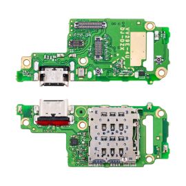 Плата нижняя для Vivo V29e (V2317) на системный разъем, разъем Sim-карты и микрофон
