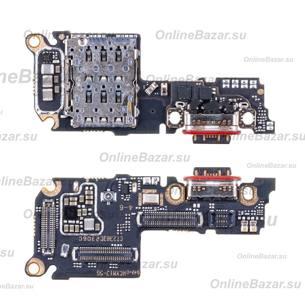 Плата нижняя для Xiaomi 13 на системный разъем, разъем Sim-карты и микрофон ― Spb.OnlineBazar.su