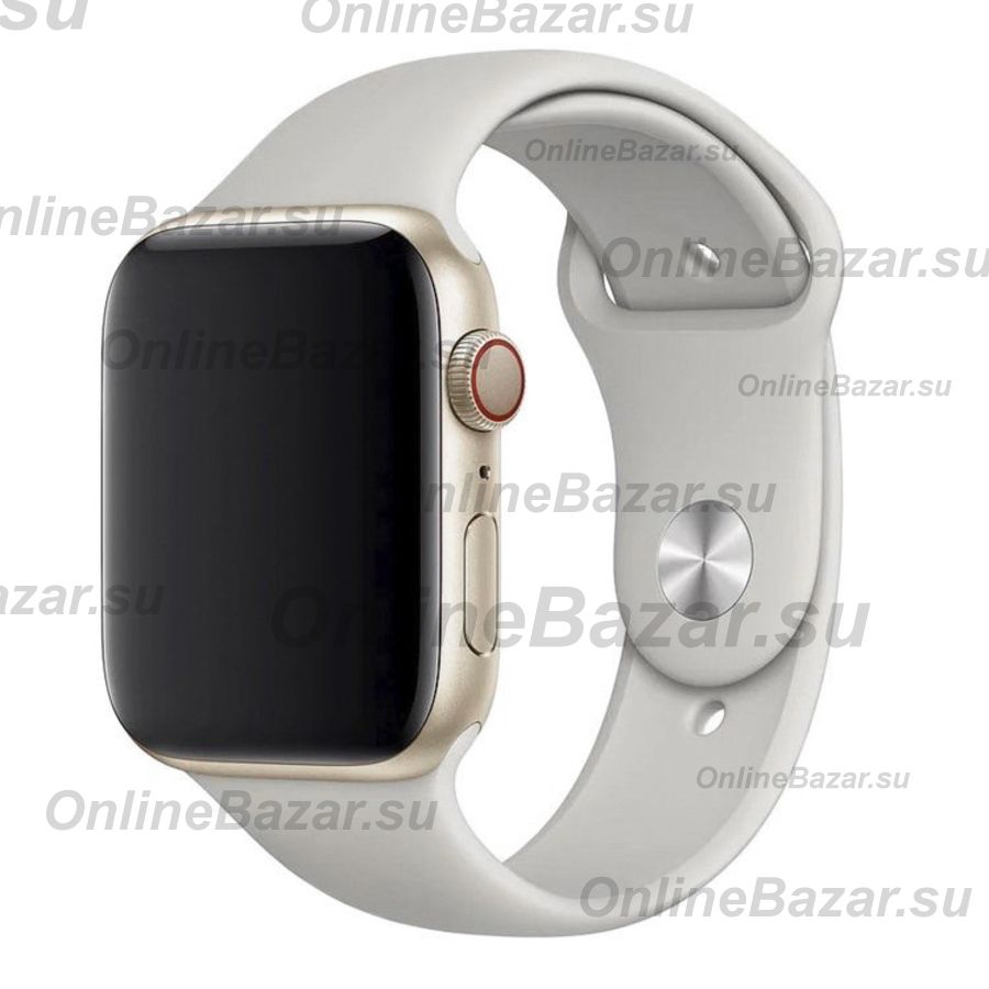 Ремешки для Apple Watch Series 8 (45 mm) Sport Band силиконовый (размер S) <слоновая кость> ― Spb.OnlineBazar.su