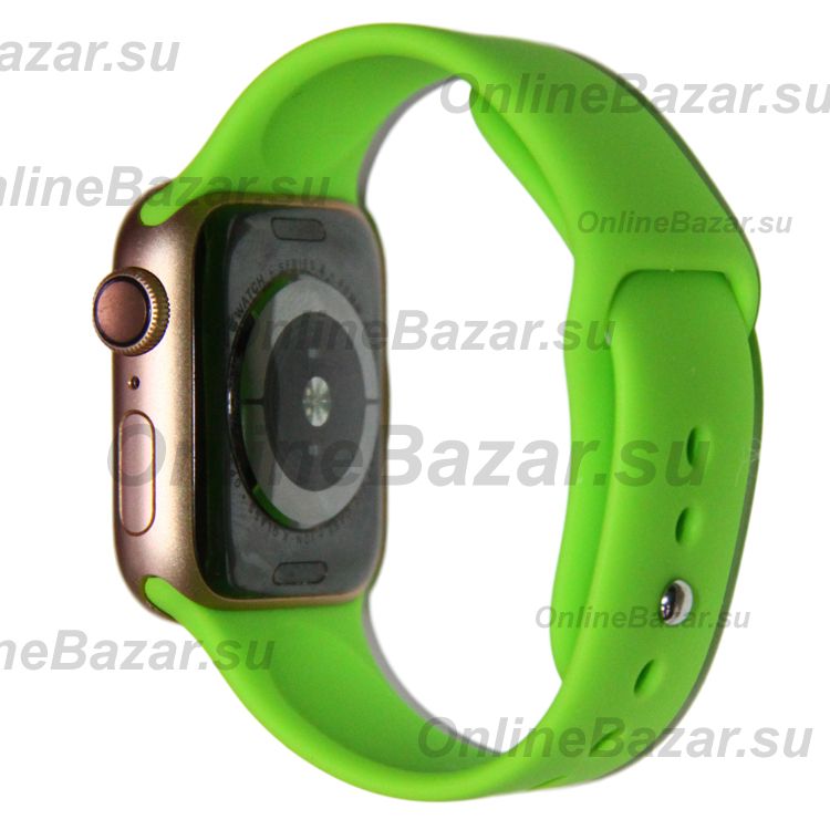 Ремешки для Apple Watch Series 8 (45 mm) Sport Band силиконовый (размер L) <зеленый> ― Spb.OnlineBazar.su