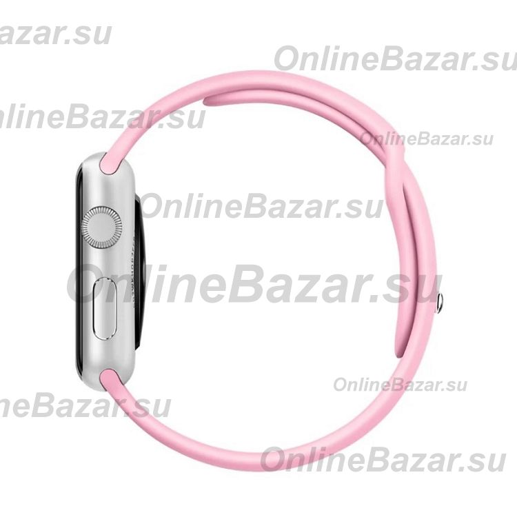 Ремешки для Apple Watch Series 2 (38 mm) Sport Band силиконовый (размер S) <светло-розовый> ― Spb.OnlineBazar.su