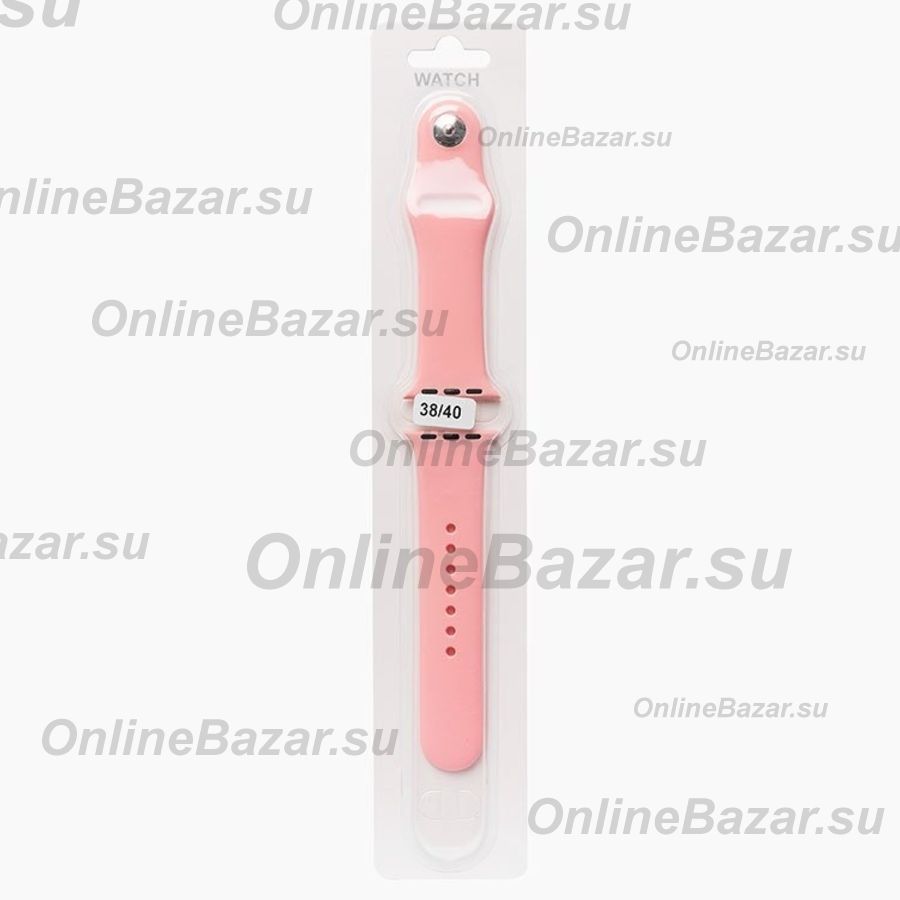Ремешки для Apple Watch Series 2 (38 mm) Sport Band силиконовый (размер L) <светло-розовый> ― Spb.OnlineBazar.su
