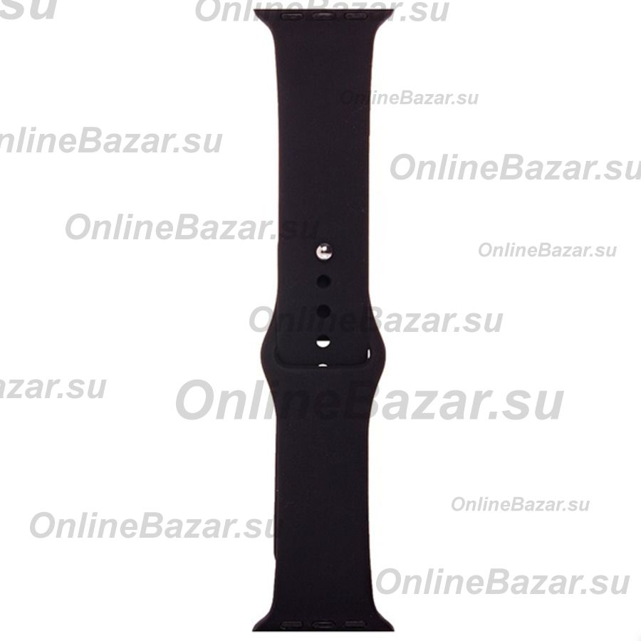 Ремешки для Apple Watch SE (40 mm) Sport Band силиконовый (размер L) <черный> ― Spb.OnlineBazar.su