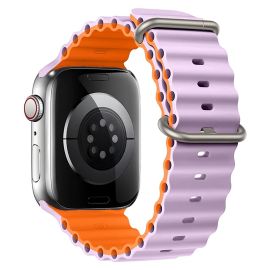 Ремешки для Apple Watch Series 4 (44 mm) Ocean Band силиконовый <фиолетово-оранжевый>