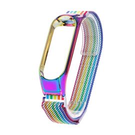 Ремешок для Xiaomi Mi Band 3 металлический, сетчатый <радуга>