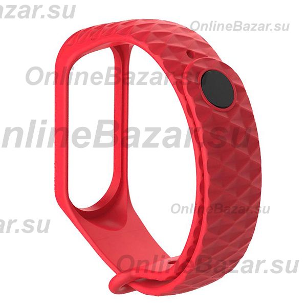Ремешок для Xiaomi Mi Band 3 ребристый <красный> ― Spb.OnlineBazar.su