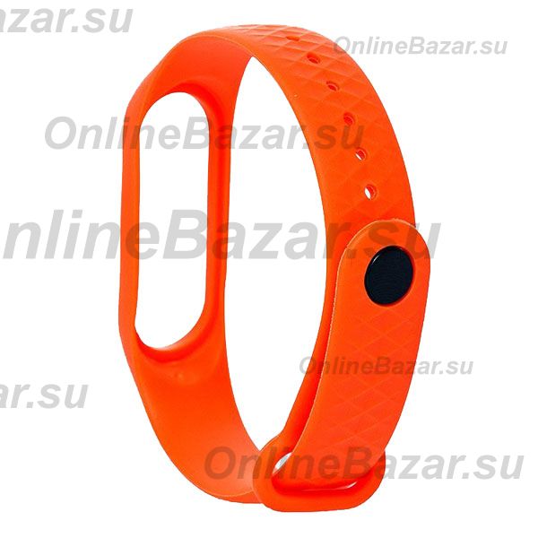 Ремешок для Xiaomi Mi Band 3 силиконовый Рельеф <оранжевый> ― Spb.OnlineBazar.su