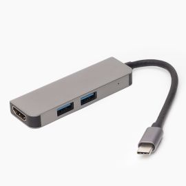 USB HUB для порта USB-C BYL-2011N (2 USB/HDMI) <серый>
