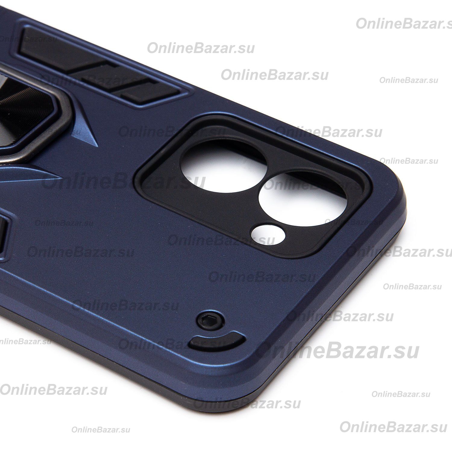 Чехол для Realme RMX3624 силиконовый противоударный с кольцом <синий> ― Spb.OnlineBazar.su