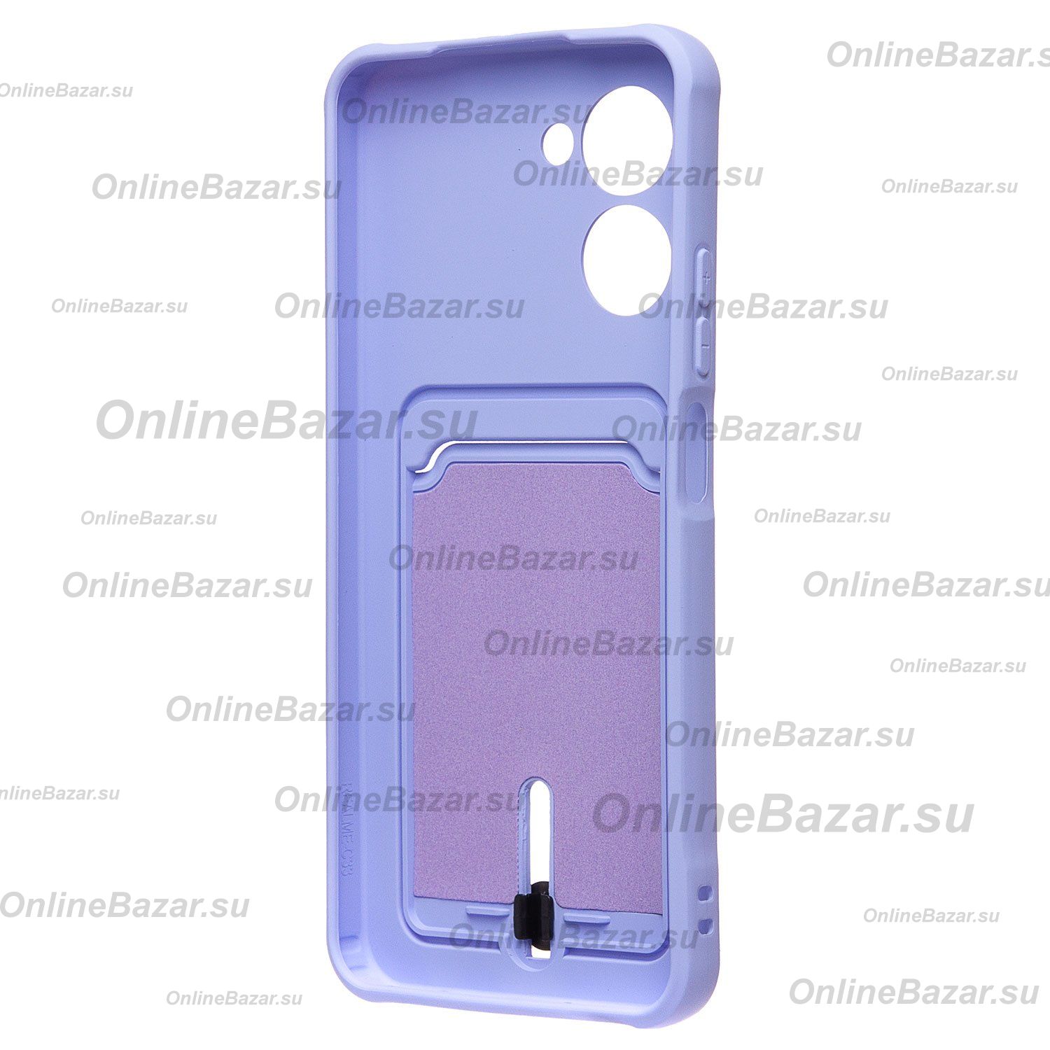 Чехол для Realme C33 силиконовый с картхолдером №4 <фиолетовый> ― Spb.OnlineBazar.su