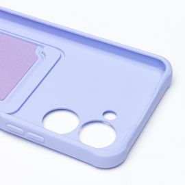 Чехол для Realme C33 силиконовый с картхолдером №4 <фиолетовый>
